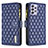 Leather Case Stands Flip Cover Holder B11F for Samsung Galaxy A52 4G Blue