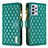 Leather Case Stands Flip Cover Holder B11F for Samsung Galaxy A52 4G Green