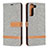 Leather Case Stands Flip Cover Holder B11F for Samsung Galaxy S21 FE 5G Gray