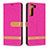 Leather Case Stands Flip Cover Holder B11F for Samsung Galaxy S21 FE 5G Hot Pink