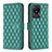 Leather Case Stands Flip Cover Holder B11F for Vivo Y02 Green