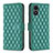 Leather Case Stands Flip Cover Holder B11F for Vivo Y02S Green