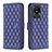 Leather Case Stands Flip Cover Holder B11F for Vivo Y11 (2023) Blue