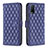 Leather Case Stands Flip Cover Holder B11F for Vivo Y12s (2021) Blue