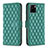 Leather Case Stands Flip Cover Holder B11F for Vivo Y15A Green