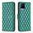 Leather Case Stands Flip Cover Holder B11F for Vivo Y21a Green