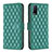 Leather Case Stands Flip Cover Holder B11F for Vivo Y30 (2021) Green