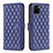 Leather Case Stands Flip Cover Holder B11F for Vivo Y32t Blue