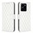 Leather Case Stands Flip Cover Holder B11F for Vivo Y35 4G White