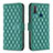 Leather Case Stands Flip Cover Holder B11F for Vivo Y3s Green