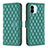 Leather Case Stands Flip Cover Holder B11F for Xiaomi Poco C50 Green