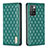 Leather Case Stands Flip Cover Holder B11F for Xiaomi Redmi 10 (2022) Green