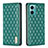 Leather Case Stands Flip Cover Holder B11F for Xiaomi Redmi 10 5G Green