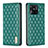 Leather Case Stands Flip Cover Holder B11F for Xiaomi Redmi 10 India Green