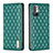 Leather Case Stands Flip Cover Holder B11F for Xiaomi Redmi Note 10 5G Green
