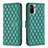 Leather Case Stands Flip Cover Holder B11F for Xiaomi Redmi Note 11 SE India 4G Green