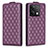 Leather Case Stands Flip Cover Holder B11F for Xiaomi Redmi Note 13 5G Purple