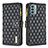 Leather Case Stands Flip Cover Holder B12F for Nokia G22 Black