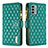 Leather Case Stands Flip Cover Holder B12F for Nokia G22 Green