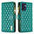 Leather Case Stands Flip Cover Holder B12F for OnePlus Nord CE 2 5G Green