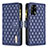 Leather Case Stands Flip Cover Holder B12F for Oppo A74 4G Blue