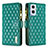 Leather Case Stands Flip Cover Holder B12F for Oppo A96 5G Green