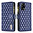 Leather Case Stands Flip Cover Holder B12F for Oppo F19 Blue