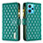 Leather Case Stands Flip Cover Holder B12F for Realme 9 4G Green