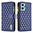 Leather Case Stands Flip Cover Holder B12F for Realme 9i 4G Blue