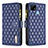 Leather Case Stands Flip Cover Holder B12F for Realme C21 Blue