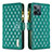 Leather Case Stands Flip Cover Holder B12F for Realme C31 Green