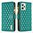 Leather Case Stands Flip Cover Holder B12F for Realme C35 Green