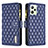 Leather Case Stands Flip Cover Holder B12F for Realme Narzo 50A Prime Blue