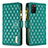 Leather Case Stands Flip Cover Holder B12F for Samsung Galaxy A03s Green