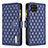 Leather Case Stands Flip Cover Holder B12F for Samsung Galaxy A12 Nacho Blue