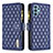 Leather Case Stands Flip Cover Holder B12F for Samsung Galaxy A32 4G Blue