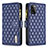 Leather Case Stands Flip Cover Holder B12F for Samsung Galaxy A41 Blue