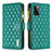 Leather Case Stands Flip Cover Holder B12F for Samsung Galaxy A41 Green