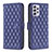 Leather Case Stands Flip Cover Holder B12F for Samsung Galaxy A52 4G Blue