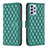 Leather Case Stands Flip Cover Holder B12F for Samsung Galaxy A52 4G Green