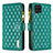 Leather Case Stands Flip Cover Holder B12F for Samsung Galaxy F12 Green