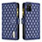 Leather Case Stands Flip Cover Holder B12F for Samsung Galaxy M02s Blue