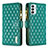 Leather Case Stands Flip Cover Holder B12F for Samsung Galaxy M23 5G Green