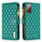 Leather Case Stands Flip Cover Holder B12F for Samsung Galaxy S20 FE (2022) 5G Green