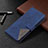 Leather Case Stands Flip Cover Holder B12F for Samsung Galaxy S24 Plus 5G Blue