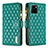 Leather Case Stands Flip Cover Holder B12F for Vivo Y01 Green