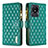 Leather Case Stands Flip Cover Holder B12F for Vivo Y02 Green