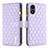 Leather Case Stands Flip Cover Holder B12F for Vivo Y02S Purple