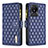 Leather Case Stands Flip Cover Holder B12F for Vivo Y11 (2023) Blue