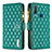 Leather Case Stands Flip Cover Holder B12F for Vivo Y11 Green